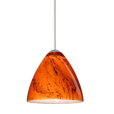 Besa Lighting Mia Cord Pendant, Habanero, Satin Nickel Finish, 1x50W Halogen 1XT-1779HB-SN